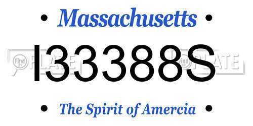 I33388S Massachusetts License Plate