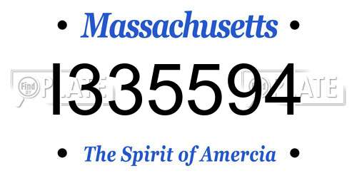 I335594 Massachusetts License Plate