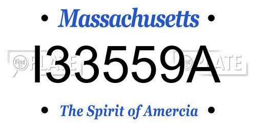I33559A Massachusetts License Plate