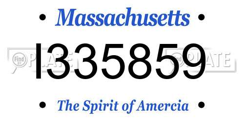 I335859 Massachusetts License Plate