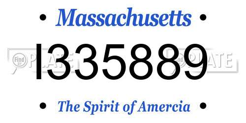 I335889 Massachusetts License Plate