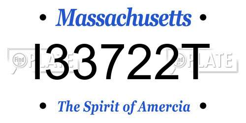 I33722T Massachusetts License Plate