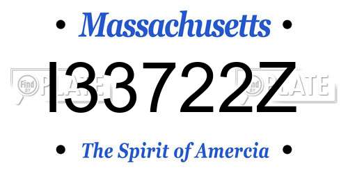 I33722Z Massachusetts License Plate