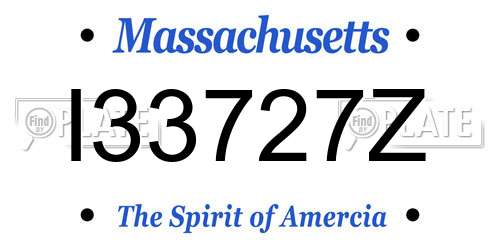 I33727Z Massachusetts License Plate