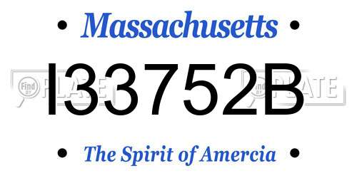 I33752B Massachusetts License Plate
