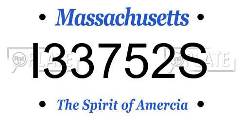 I33752S Massachusetts License Plate