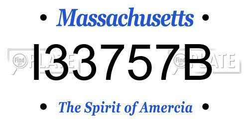 I33757B Massachusetts License Plate