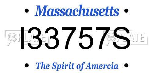 I33757S Massachusetts License Plate