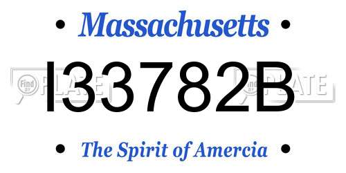 I33782B Massachusetts License Plate