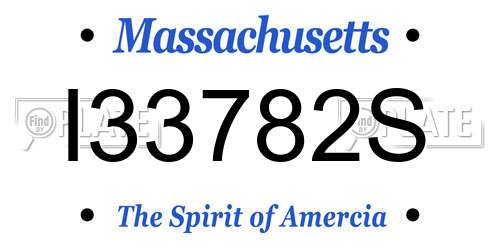 I33782S Massachusetts License Plate