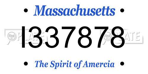 I337878 Massachusetts License Plate