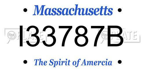 I33787B Massachusetts License Plate
