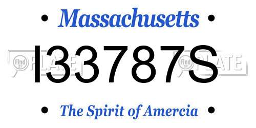 I33787S Massachusetts License Plate