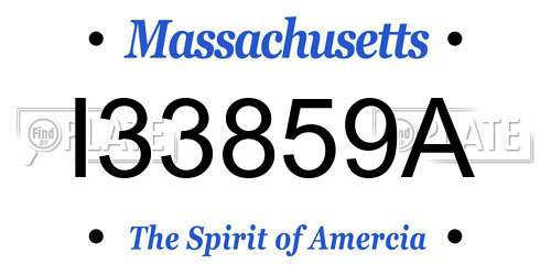 I33859A Massachusetts License Plate