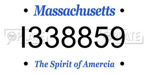 I338859 Massachusetts License Plate