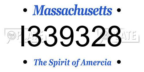 I339328 Massachusetts License Plate