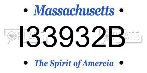 I33932B Massachusetts License Plate