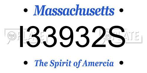 I33932S Massachusetts License Plate