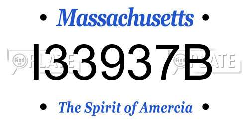 I33937B Massachusetts License Plate