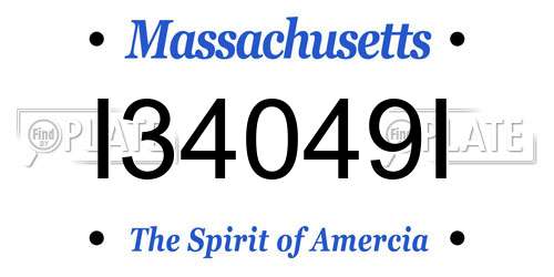 I34049I Massachusetts License Plate