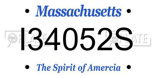 I34052S Massachusetts License Plate