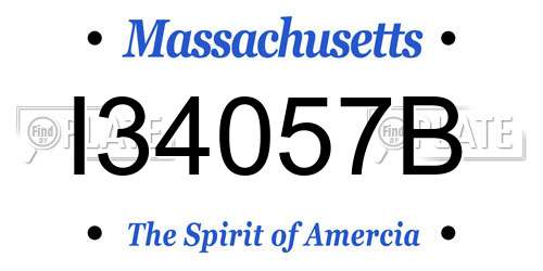 I34057B Massachusetts License Plate