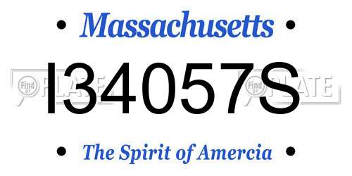 I34057S Massachusetts License Plate