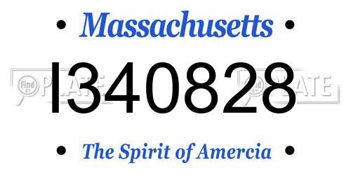 I340828 Massachusetts License Plate