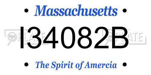 I34082B Massachusetts License Plate