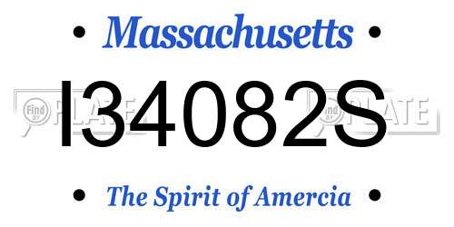 I34082S Massachusetts License Plate