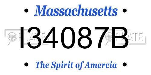 I34087B Massachusetts License Plate