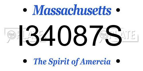 I34087S Massachusetts License Plate