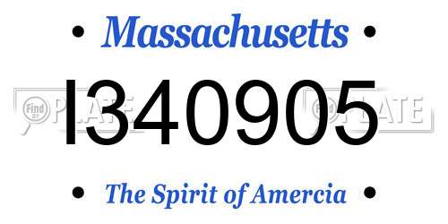 I340905 Massachusetts License Plate