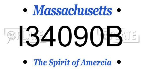 I34090B Massachusetts License Plate