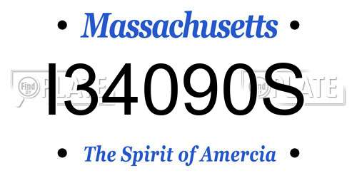 I34090S Massachusetts License Plate