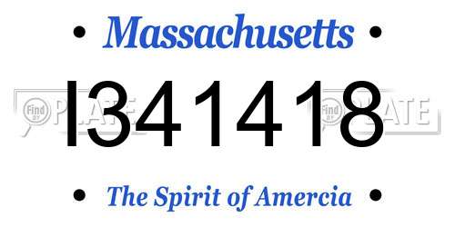 I341418 Massachusetts License Plate