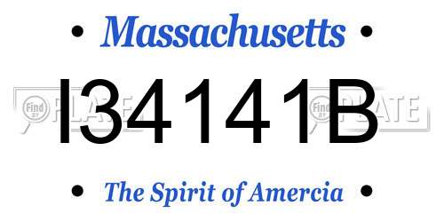 I34141B Massachusetts License Plate