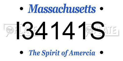 I34141S Massachusetts License Plate