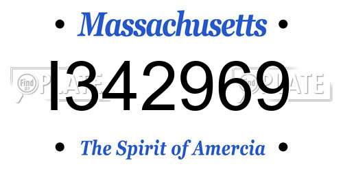 I342969 Massachusetts License Plate