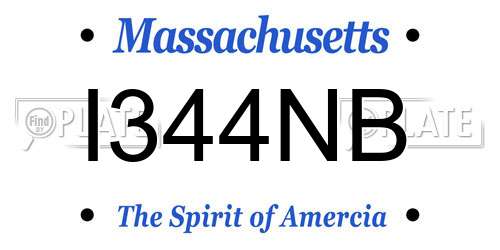 I344NB Massachusetts License Plate