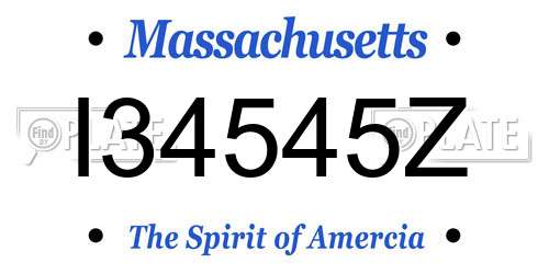 I34545Z Massachusetts License Plate