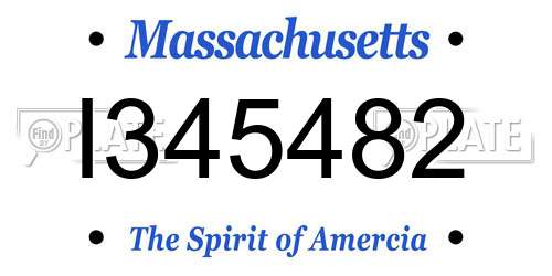 I345482 Massachusetts License Plate