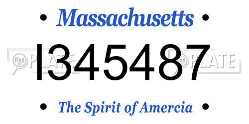 I345487 Massachusetts License Plate