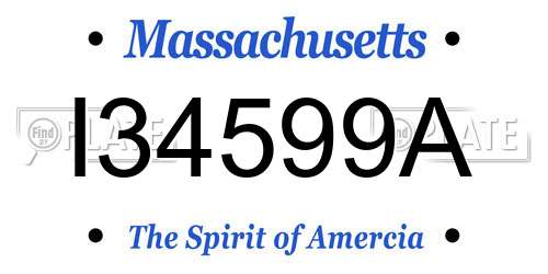 I34599A Massachusetts License Plate