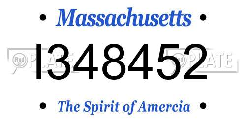 I348452 Massachusetts License Plate