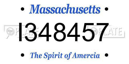 I348457 Massachusetts License Plate