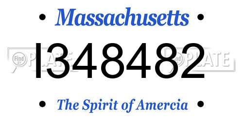I348482 Massachusetts License Plate