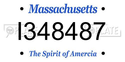 I348487 Massachusetts License Plate