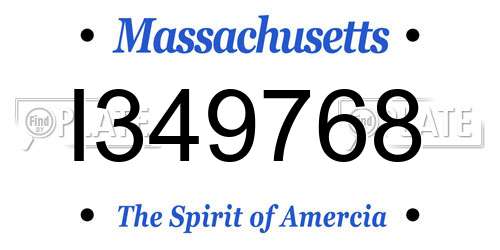 I349768 Massachusetts License Plate