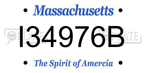I34976B Massachusetts License Plate
